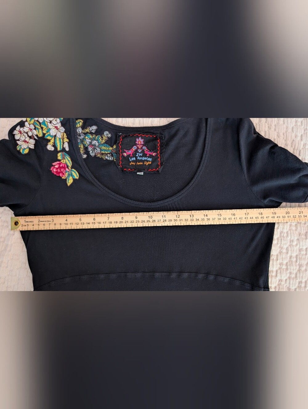 Johnny was Asymmetrical Black Embroidered Dress Size M - Picture 10 of 13